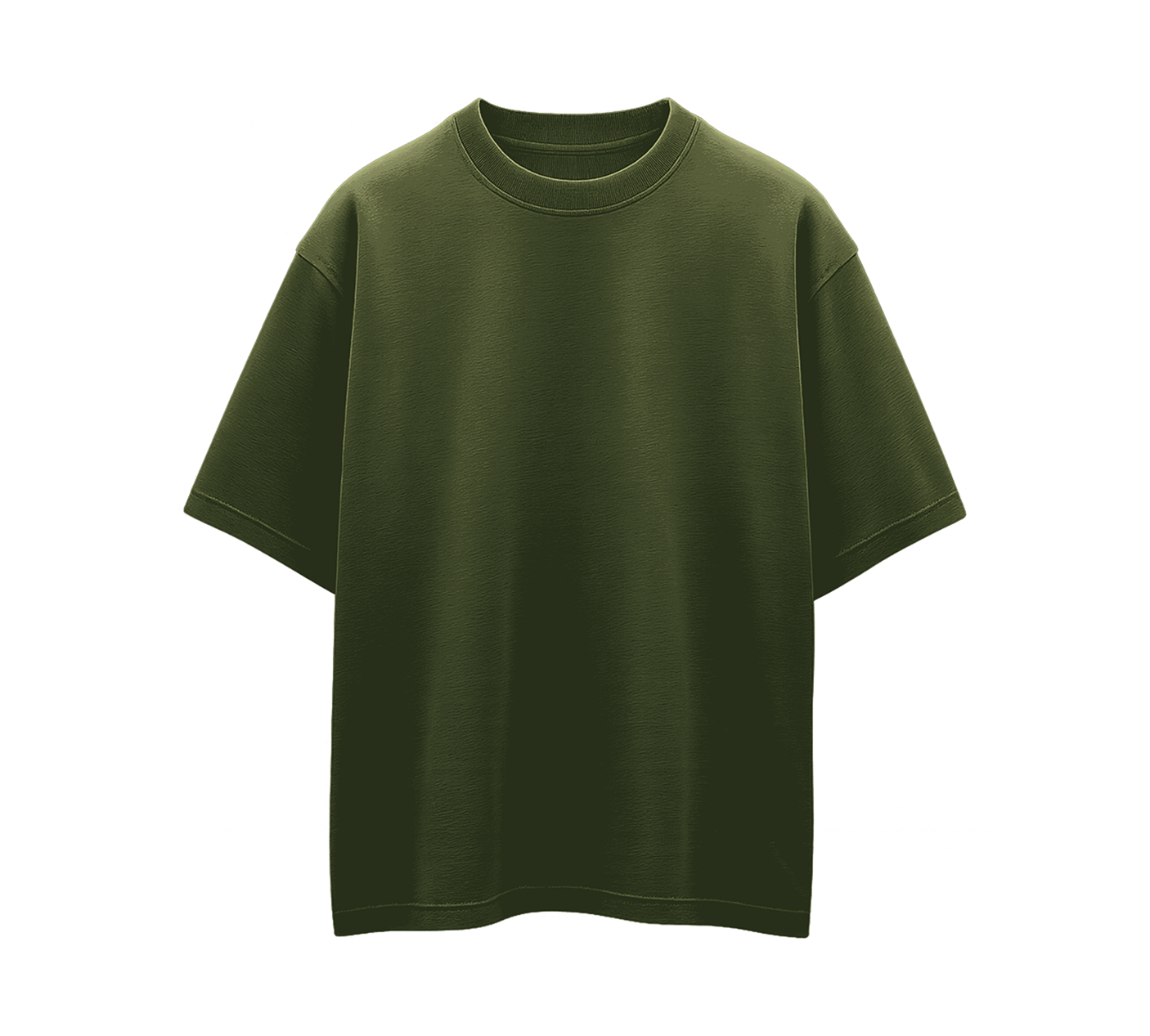 Deep plain Army Green Oversized T-Shirt 6