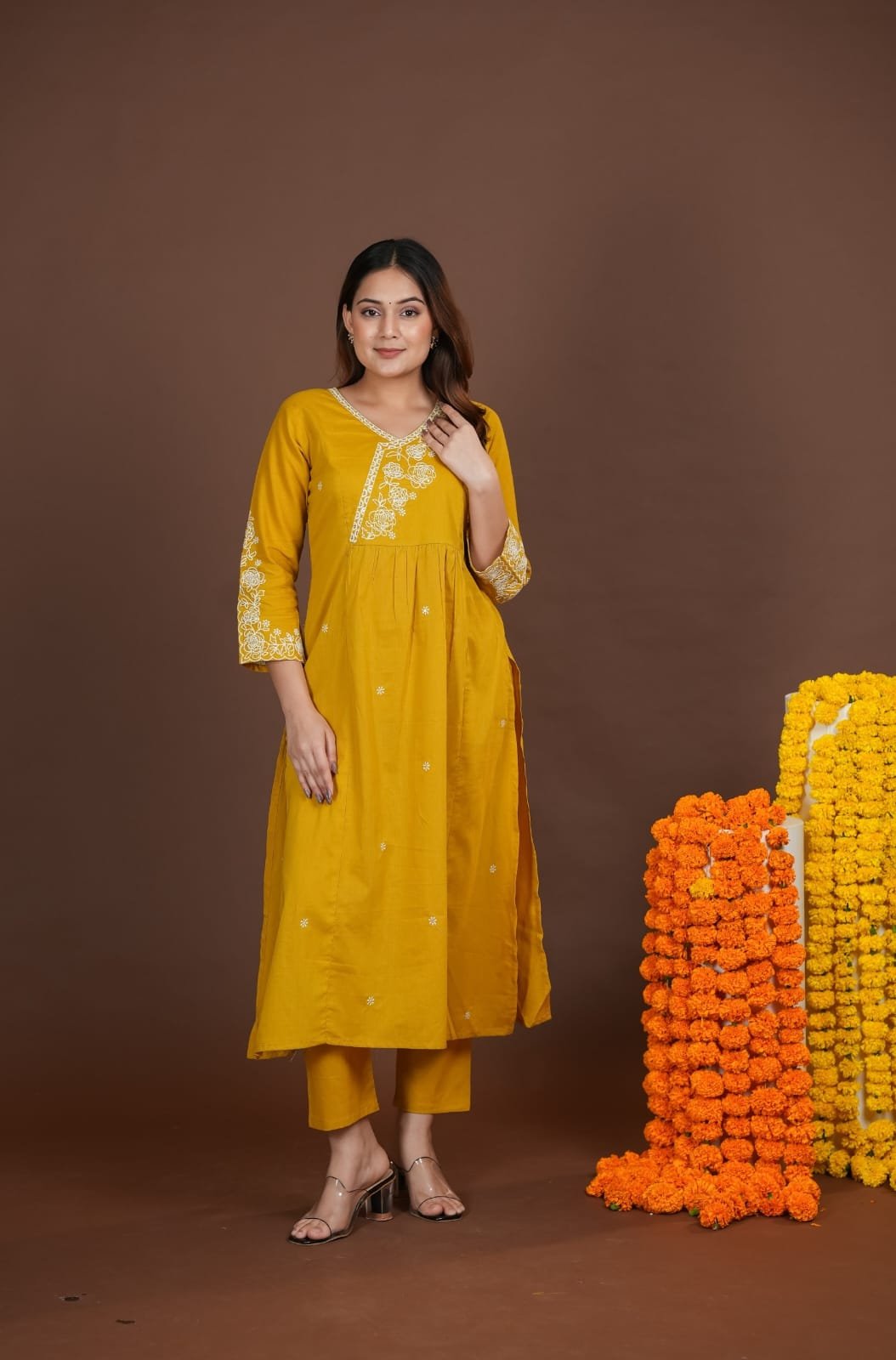 lemon yellow Kurthi