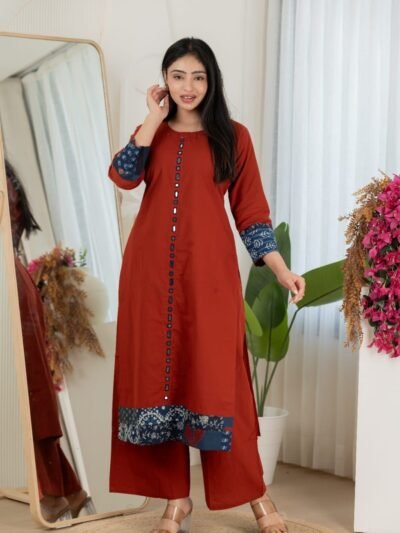 red long Kurthi