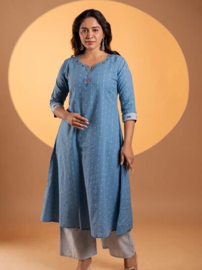 blue long Kurthi
